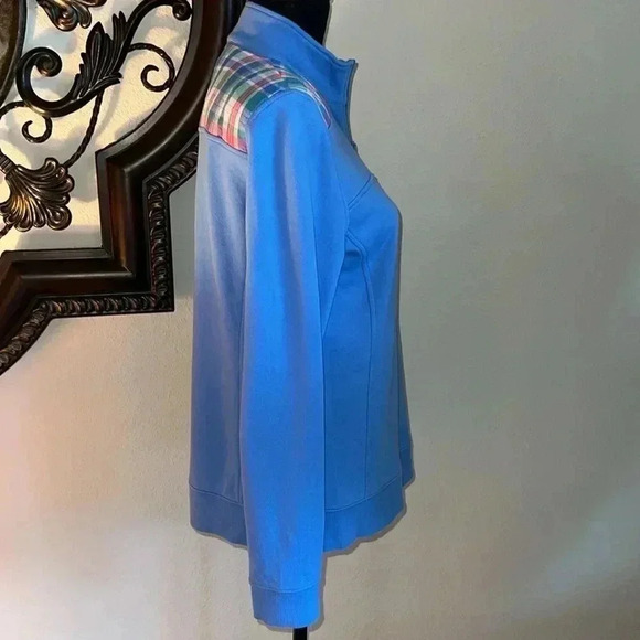 Vineyard Vines Women’s Madras Patchwork Shoulder Shep Shirt Sweatshirt Medium - Picture 8 of 16